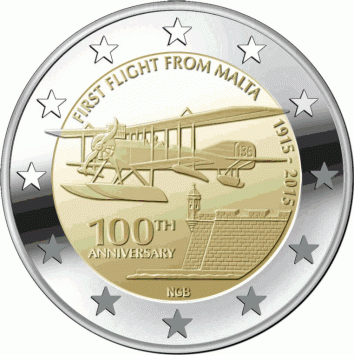 Malta 2 euro 2015a Eerste vlucht UNC